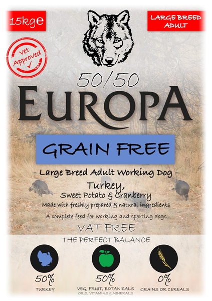 Picture of 50/50 Grain Free Large Breed Turkey, Cranberry & Sweet Potato 15kg