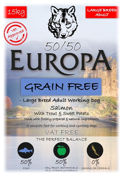 Picture of Europa 50/50 Grain Free Large Breed Salmon, Trout & Sweet Potato 13.5kg