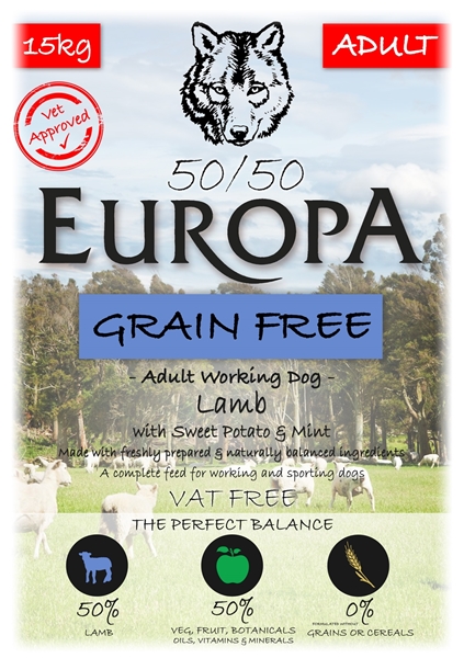 Picture of Europa Lamb 50/50 with Sweet Potato and Mint. 13.5 kg