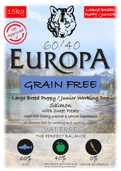 Picture of 60/40 Grain Free Large Breed Puppy, Salmon & Sweet Potato 13.5kg